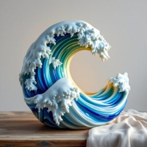 Cascading Waves Ceramic Sculpture